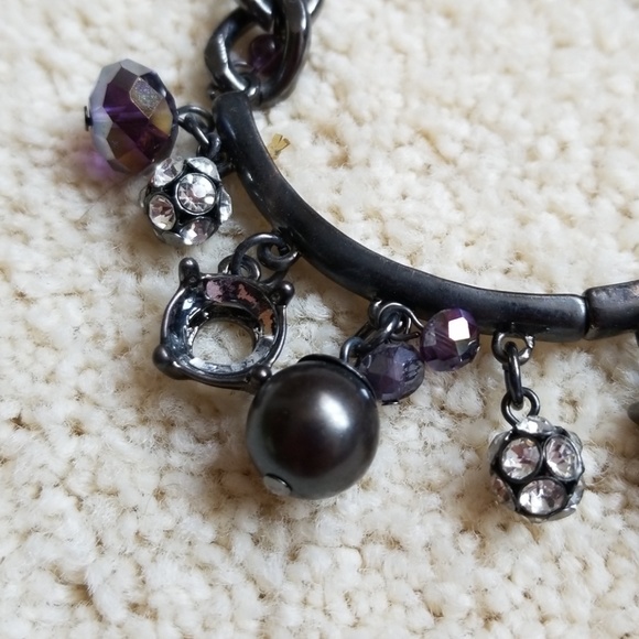 💗  VERA WANG Antique Tone Charm Beaded Bracelet & Necklace - Picture 5 of 8